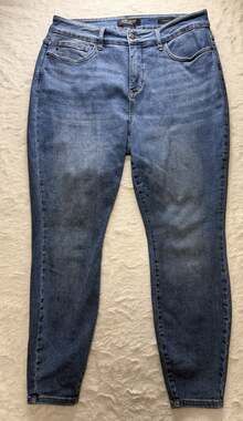 Judy Blue Jeans Womens 16W Skinny Fit Medium Wash Stretch High Rise Ankle Denim